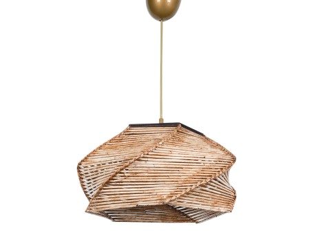 ΦΩΤΙΣΤΙΚΟ ΟΡΟΦΗΣ ΕΣΩΤΕΡΙΚΟΥ ΧΩΡΟΥ ΚΡΕΜΑΣΤΟ HM7367.01 ΑΠΟ ΞΥΛΟ ΚΑΙ BAMBOO ΦΥΣΙΚΟ 36x36x65Υ εκ.