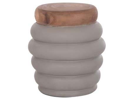 ΤΡΑΠΕΖΙ ΒΟΗΘΗΤΙΚΟ PUFFAT HM18172.03 FIBER CEMENT ΓΚΡΙ- ΞΥΛΟ TEAK TOP Φ45x46Υεκ.