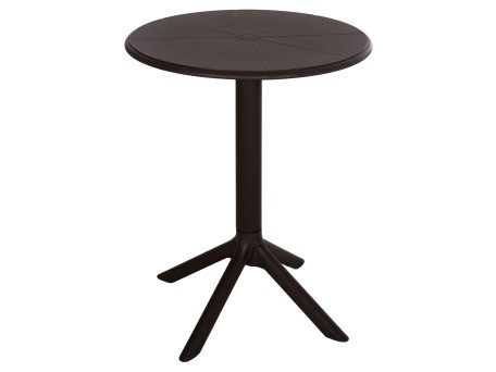 ΤΡΑΠΕΖΙ ΠΟΛΥΠΡΟΠΥΛΕΝΙΟΥ ΣΤΡΟΓΓΥΛΟ TERRIN HM6124.13 ΚΑΦΕ Φ60x75Υεκ.