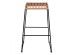 ΣΚΑΜΠΟ ΜΕΤΑΛΛΙΚΟ ALLEGRA HM5641 ΜΕ WICKER ΣΕ ΜΠΕΖ ΑΠΟΧΡΩΣΗ 49x50x76 εκ.