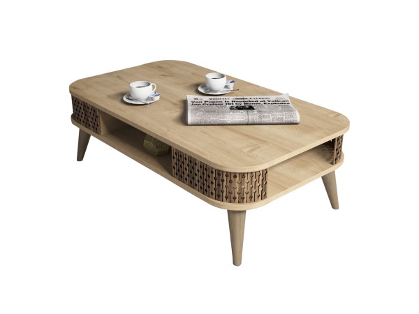 ΤΡΑΠΕΖΙ ΣΑΛΟΝΙΟΥ ΜΕΛΑΜΙΝΗΣ HM9501.01 ΣΕ ΦΥΣΙΚΟ ΟΑΚ 105x60x34.6Υεκ.