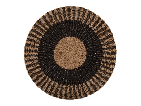 ΧΑΛΙ ΣΤΡΟΓΓΥΛΟ KIRKI HM7845 ΑΠΟ ΦΥΣΙΚΕΣ ΙΝΕΣ SEAGRASS ΜΑΥΡΟ-ΦΥΣΙΚΟ Φ200εκ.