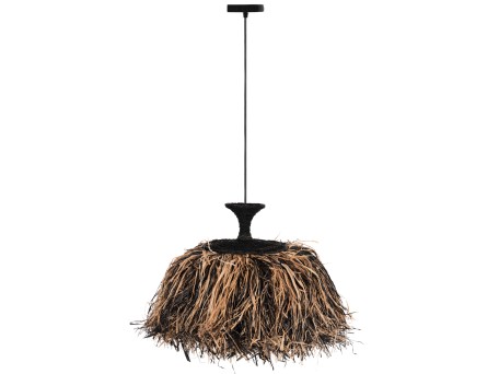 ΦΩΤΙΣΤΙΚΟ ΟΡΟΦΗΣ ORDEM HM4716 ΚΑΠΕΛΟ ΙΝΕΣ SISAL & ΜΠΑΝΑΝΑΣ-ΜΑΥΡΟ & ΦΥΣΙΚΟ Φ60x50Υεκ