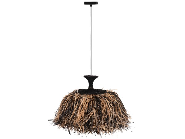 ΦΩΤΙΣΤΙΚΟ ΟΡΟΦΗΣ ORDEM HM4716 ΚΑΠΕΛΟ ΙΝΕΣ SISAL & ΜΠΑΝΑΝΑΣ-ΜΑΥΡΟ & ΦΥΣΙΚΟ Φ60x50Υεκ