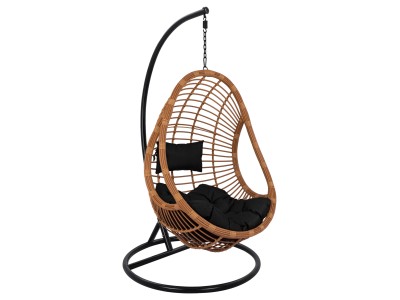ΚΡΕΜΑΣΤΗ ΠΟΛΥΘΡΟΝΑ ΦΩΛΙΑ CALLIE HM5541.04 ΜΕ ΜΠΕΖ WICKER & ΜΑΥΡΑ ΜΑΞΙΛΑΡΙΑ Φ105Χ195Υ εκ.