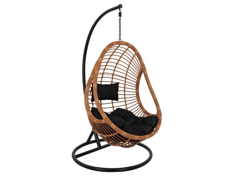 ΚΡΕΜΑΣΤΗ ΠΟΛΥΘΡΟΝΑ ΦΩΛΙΑ CALLIE HM5541.04 ΜΕ ΜΠΕΖ WICKER & ΜΑΥΡΑ ΜΑΞΙΛΑΡΙΑ Φ105Χ195Υ εκ.