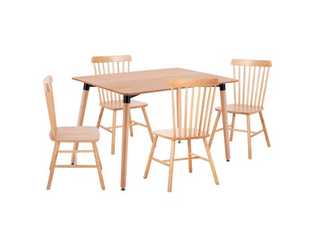 ΣΕΤ ΤΡΑΠΕΖΑΡΙΑΣ 5ΤΜΧ LUCIEN HM21183 MDF TOP & ΞΥΛΟ ΟΞΙΑΣ ΣΕ ΦΥΣΙΚΟ ΧΡΩΜΑ