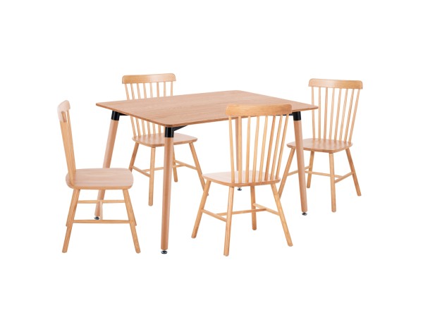 ΣΕΤ ΤΡΑΠΕΖΑΡΙΑΣ 5ΤΜΧ LUCIEN HM21183 MDF TOP & ΞΥΛΟ ΟΞΙΑΣ ΣΕ ΦΥΣΙΚΟ ΧΡΩΜΑ