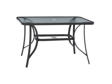 ΤΡΑΠΕΖΙ BRAVO ΜΕΤΑΛΛΙΚΟ ΓΚΡΙ ΓΥΑΛ.ΕΠΙΦΑΝΕΙΑ ΜΕ ΤΡΥΠΑ ΟΜΠΡΕΛΑΣ 120Χ70Χ72Υεκ.HM5021.11