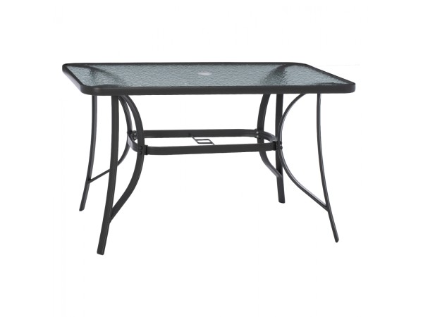 ΤΡΑΠΕΖΙ BRAVO ΜΕΤΑΛΛΙΚΟ ΓΚΡΙ ΓΥΑΛ.ΕΠΙΦΑΝΕΙΑ ΜΕ ΤΡΥΠΑ ΟΜΠΡΕΛΑΣ 120Χ70Χ72Υεκ.HM5021.11