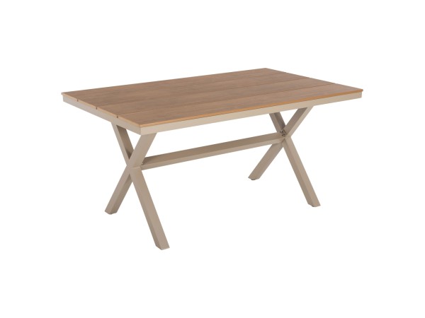 ΤΡΑΠΕΖΙ ΑΛΟΥΜΙΝΙΟΥ ΟΡΘΟΓΩΝΙΟ TAWNEE HM6037.04 ΣΑΜΠΑΝΙ-POLYWOOD ΦΥΣΙΚΟ 150x89,5x73Υ