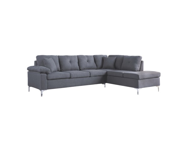 ΚΑΝΑΠΕΣ ΓΩΝΙΑ ΔΕΞΙΑ ZAILA HM3087R ΥΦΑΣΜΑ ΓΚΡΙ 282x197x90 εκ.