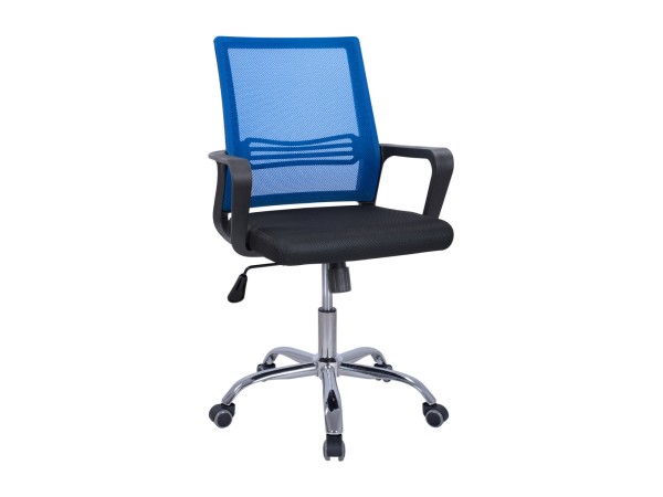 ΚΑΡΕΚΛΑ ΓΡΑΦΕΙΟΥ FALLON HM1148.08 ΣΕ ΜΑΥΡΟ ΧΡΩΜΑ ΜΕ ΜΠΛΕ ΠΛΑΤΗ 60x57x104Υ εκ.