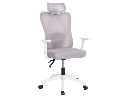 ΚΑΡΕΚΛΑ ΓΡΑΦΕΙΟΥ MEXER HM1195.02 ΓΚΡΙ MESH-ΜΕΤΑΛ.ΒΑΣΗ-ΣΚΕΛΕΤΟΣ ΛΕΥΚΟΣ 68x70x136Υεκ.