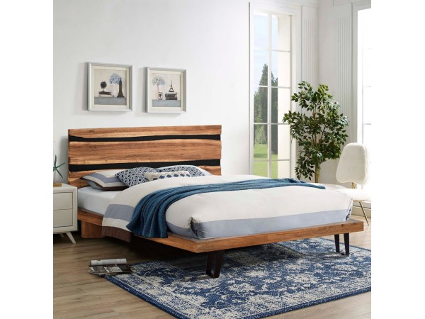 ΚΡΕΒΑΤΙ ALICIA ΑΠΟ ΜΕΤΑΛΛΟ ΚΑΙ ΜΑΣΙΦ ΞΥΛΟ ΑΚΑΚΙΑΣ 217x180,5x94Yεκ.(ΣΤΡΩΜΑ 160Χ200)HM8359.11