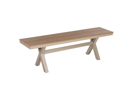 ΠΑΓΚΑΚΙ ΑΛΟΥΜΙΝΙΟΥ TAWNEE HM6038.04 ΣΑΜΠΑΝΙ-POLYWOOD ΚΑΘΙΣΜΑ ΦΥΣΙΚΟ 150x36x45Υεκ.