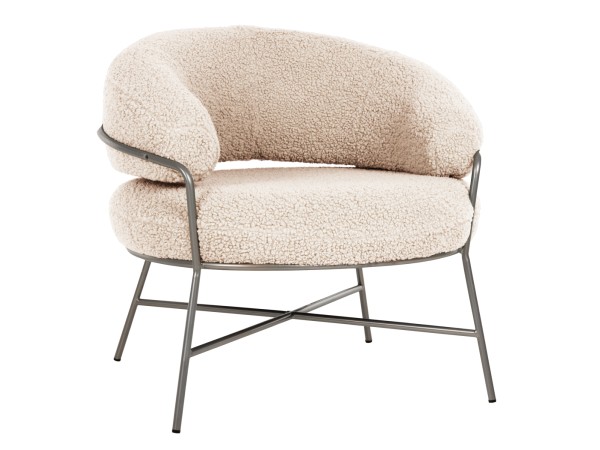 ΠΟΛΥΘΡΟΝΑ TRUDI HM8639.23 ΑΠΟ ΜΠΟΥΚΛΕ ΛΕΥΚΟ ΜΕ ΑΣΗΜΙ ΣΚΕΛΕΤΟ 84x79x76Υ εκ.