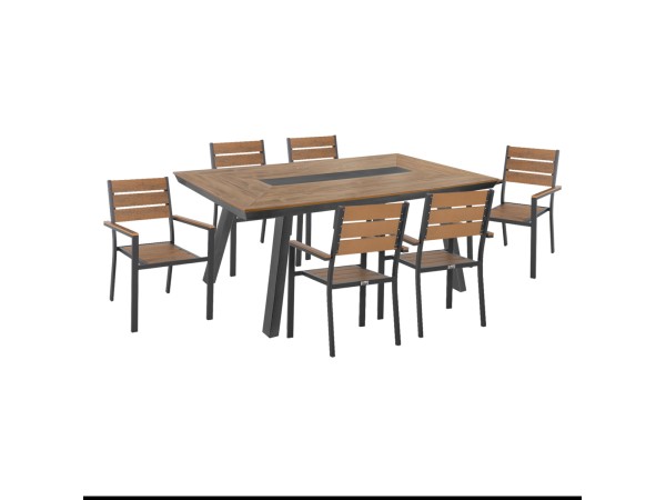 ΣΕΤ ΤΡΑΠΕΖΑΡΙΑΣ 7ΤΜΧ SAGA HM10814 ΑΛΟΥΜΙΝΙΟ ΣΕ ΓΚΡΙ--POLYWOOD ΣΕΤ ΤΡΑΠΕΖΑΡΙΑΣ 7ΤΜΧ SAGA HM10814 ΑΛΟΥΜΙΝΙΟ ΣΕ ΓΚΡΙ--POLYWOOD