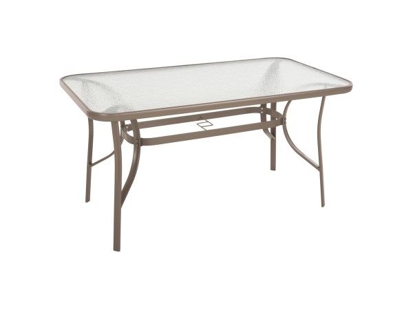 ΤΡΑΠΕΖΙ BRUNO HM5106.04 ΣΑΜΠΑΝΙ ΜΕΤΑΛΛΙΚΟ ΜΕ ΓΥΑΛΙΝΗ ΕΠΙΦΑΝΕΙΑ 140Χ80Χ71Υεκ