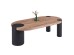 ΤΡΑΠΕΖΙ ΣΑΛΟΝΙΟΥ ΟΒΑΛ OVALON HM18433.05 MDF TOP ΚΑΡΥΔΙ-MDF ΠΟΔΙΑ ΜΑΥΡΑ 120x60x40Υεκ