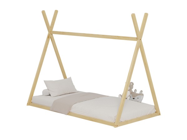 ΚΡΕΒΑΤΙ ΠΑΙΔΙΚΟ MUNK HM681.01 τ.MONTESSORI ΜΑΣΙΦ ΞΥΛΟ ΠΕΥΚΟΥ ΦΥΣΙΚΟ- 190x90εκ