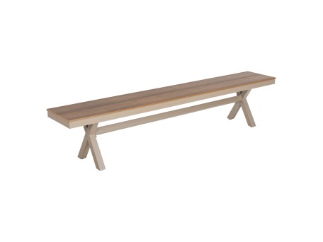 ΠΑΓΚΑΚΙ ΑΛΟΥΜΙΝΙΟΥ TAWNEE HM6040.04 ΣΑΜΠΑΝΙ-POLYWOOD ΚΑΘΙΣΜΑ ΦΥΣΙΚΟ 220x36x44,5Υεκ.