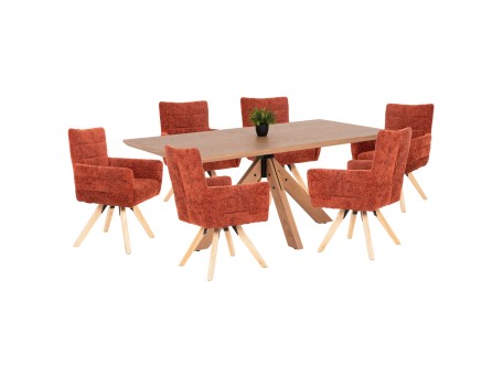 ΣΕΤ ΤΡΑΠΕΖΑΡΙΑ ΕΣΩΤΕΡΙΚΟΥ ΧΩΡΟΥ 7ΤΜΧ HM21042 ΤΡΑΠΕΖΙ PAOLO & 6 ΠΟΛΥΘΡΟΝΑΚΙΑ GAZER