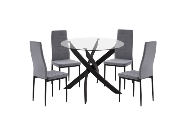 ΣΕΤ ΤΡΑΠΕΖΑΡΙΑΣ 5ΤΜΧ LADY HM21199.01 ΓΥΑΛΙ--ΜΕΤΑΛΛΟ ΣΕ ΜΑΥΡΟ & ΒΕΛΟΥΔΟ ΓΚΡΙ ΣΕΤ ΤΡΑΠΕΖΑΡΙΑΣ 5ΤΜΧ LADY HM21199.01 ΓΥΑΛΙ--ΜΕΤΑΛΛΟ ΣΕ ΜΑΥΡΟ & ΒΕΛΟΥΔΟ ΓΚΡΙ