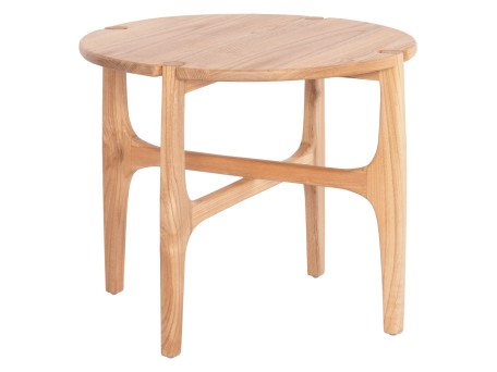 ΒΟΗΘΗΤΙΚΟ ΤΡΑΠΕΖΑΚΙ ΣΤΡΟΓΓΥΛΟ KATAL HM9932 ΞΥΛΟ SUNGKAI ΦΥΣΙΚΟ Φ59,5x50,5Υεκ.