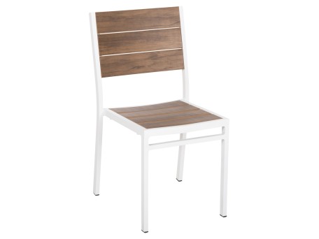 ΚΑΡΕΚΛΑ ΑΛΟΥΜΙΝΙΟΥ SAGA HM6063.01 ΛΕΥΚΗ ΜΕ POLYWOOD 46x52x86Υεκ.