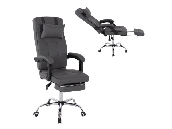 ΠΟΛΥΘΡΟΝΑ ΓΡΑΦΕΙΟΥ ΔΙΕΥΘΥΝΤΙΚΗ ΓΚΡΙ HM1057.20 ΜΕ ΠΤΥΣΣΟΜΕΝΟ ΥΠΟΠΟΔΙΟ 58x71x128Y εκ.