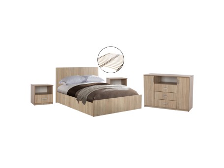 ΣΕΤ ΚΡΕΒΑΤΟΚΑΜΑΡΑΣ 5ΤΜΧ ADLER HM11758 ΜΕΛΑΜΙΝΗ SONAMA OAK-ΓΙΑ ΣΤΡΩΜΑ 160x200εκ