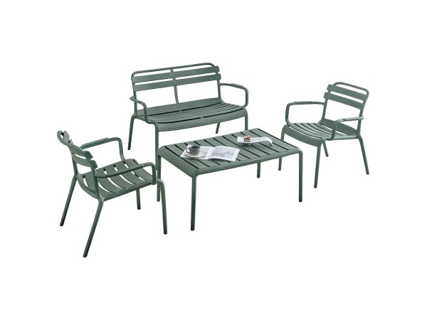 ΣΕΤ ΣΑΛΟΝΙ ΕΞΩΤΕΡΙΚΟΥ ΧΩΡΟΥ 4ΤΜΧ KORVER HM21096.05 ΠΟΛΥΠΡΟΠΥΛΕΝΙΟ DARK OLIVE GREEN