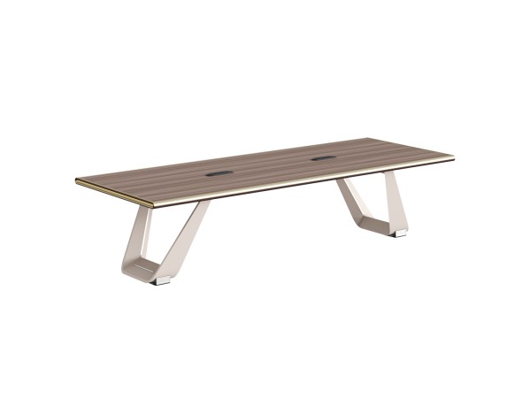 ΓΡΑΦΕΙΟ ΣΥΝΕΔΡΙΑΣΕΩΝ SUPERON HM2144 ΜΕΛΑΜΙΝΗ ΣΕ ΦΥΣΙΚΟ-ΜΕΤΑΛΛΟ ΜΠΕΖ 320x120x76Υεκ