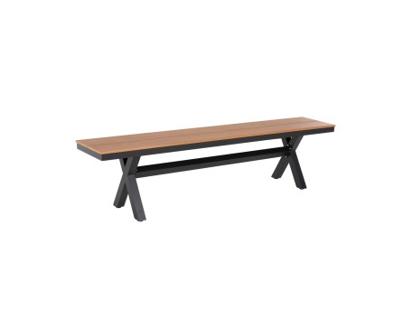ΠΑΓΚΑΚΙ ΑΛΟΥΜΙΝΙΟΥ TAWNEE HM6040.01 ΑΝΘΡΑΚΙ-POLYWOOD ΚΑΘΙΣΜΑ ΦΥΣΙΚΟ 220x36x44,5Υεκ.