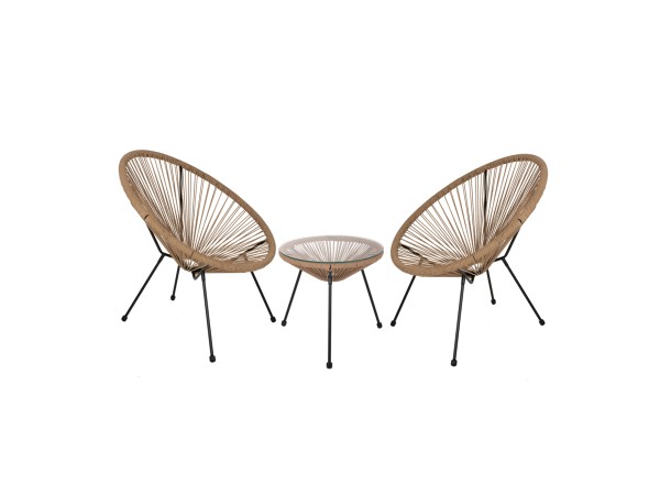 ΣΕΤ ΕΞΩΤ.ΧΩΡΟΥ 3ΤΜΧ ACAPULCO HM21111 ΤΡΑΠΕΖΙ & 2 ΠΟΛΥΘΡΟΝΕΣ ΣΕ ΜΑΥΡΟ-ΜΠΕΖ