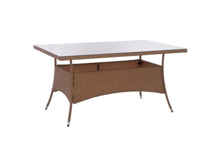 ΤΡΑΠΕΖΙ ΜΕΤΑΛΛΙΚΟ MINSK RATTAN ΜΠΕΖ ΚΑΦΕ HM5507.02 150x90x75 εκ.