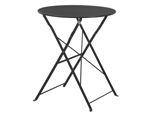 ΤΡΑΠΕΖΙ ΖΑΠΠΕΙΟΥ ΠΤΥΣΣΟΜΕΝΟ ΣΤΡΟΓΓΥΛΟ SOPHIE HM6336.02 ΜΕΤΑΛΛΙΚΟ ΜΑΥΡΟ Φ60x70Υεκ.