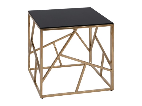 ΒΟΗΘΗΤΙΚΟ ΤΡΑΠΕΖΑΚΙ JANA ΜΕ ΜΑΥΡΟ ΓΥΑΛΙ ΚΑΙ ΕΠΙΧΡΥΣΗ ΒΑΣΗ 55X55Χ55Y EK.HM8619.01