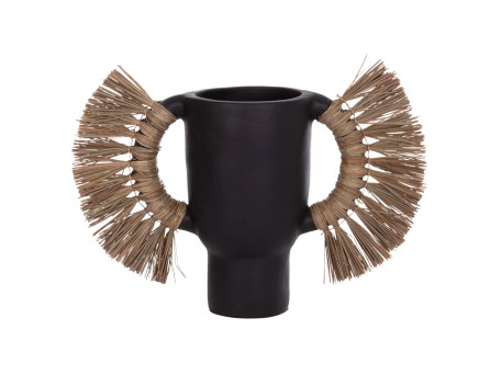 ΕΠΙΤΡΑΠΕΖΙΟ ΔΙΑΚΟΣΜΗΤΙΚΟ ΒΑΖΟ ALICA HM4668.01L ΜΑΥΡΗ ΤΕΡΑΚΟΤΑ & GRASS--64x22x38Υεκ