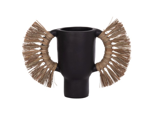 ΕΠΙΤΡΑΠΕΖΙΟ ΔΙΑΚΟΣΜΗΤΙΚΟ ΒΑΖΟ ALICA HM4668.01L ΜΑΥΡΗ ΤΕΡΑΚΟΤΑ & GRASS--64x22x38Υεκ