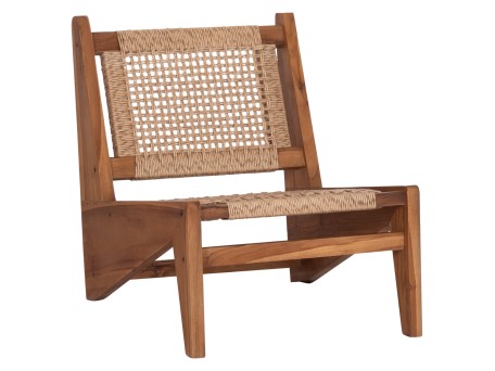 ΚΑΡΕΚΛΑ LOUNGE LUKILLA HM9913 ΞΥΛΟ TEAK ΣΕ ΦΥΣΙΚΟ--ΣΥΝΘ.ΣΧΟΙΝΙ ΜΠΕΖ 55,5x74x65Υεκ.