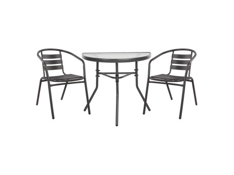 ΣΕΤ ΕΞΩΤ.ΧΩΡΟΥ 3ΤΜΧ LAURA HM21112 ΤΡΑΠΕΖΙ ΗΜΙΚΥΚΛΙΚΟ & 2 ΠΟΛΥΘΡΟΝΕΣ- ΓΚΡΙ