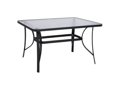 ΤΡΑΠΕΖΙ BRUNO 140Χ80Χ72Υεκ. ΓΚΡΙ ΜΕΤΑΛΛΙΚΟ ΜΕ ΓΥΑΛΙΝΗ ΕΠΙΦΑΝΕΙΑ HM5106.01