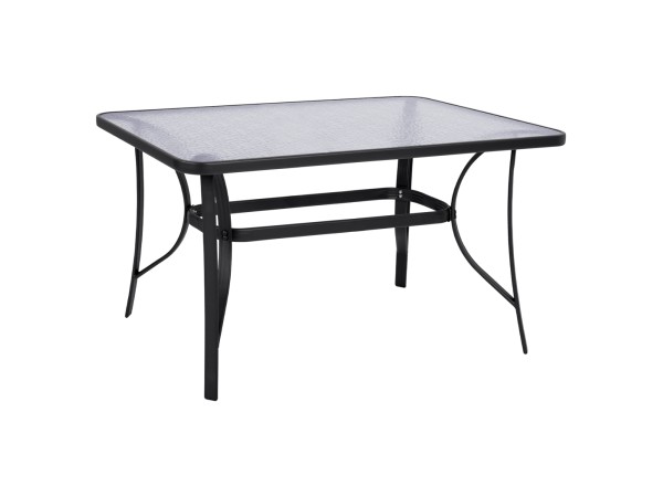 ΤΡΑΠΕΖΙ BRUNO 140Χ80Χ72Υεκ. ΓΚΡΙ ΜΕΤΑΛΛΙΚΟ ΜΕ ΓΥΑΛΙΝΗ ΕΠΙΦΑΝΕΙΑ HM5106.01