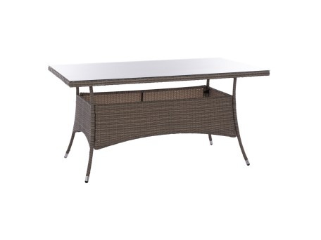 ΤΡΑΠΕΖΙ ΜΕΤΑΛΛΙΚΟ MINSK RATTAN ΓΚΡΙ HM5507.01 150x90x75Υ εκ.