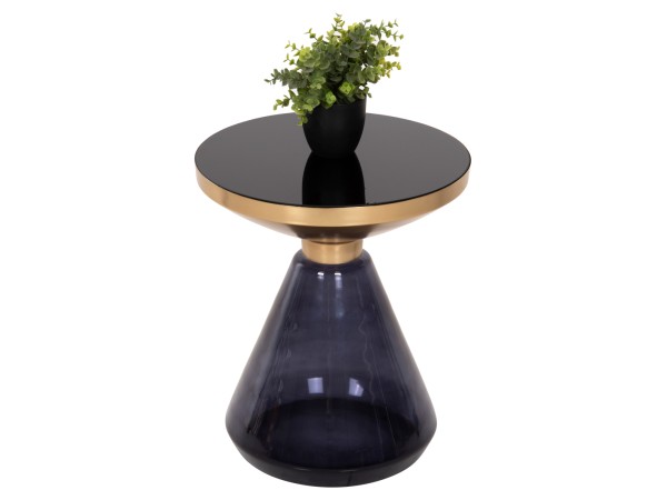 ΒΟΗΘΗΤΙΚΟ ΤΡΑΠΕΖΑΚΙ DEMMY HM9727 ΜΑΥΡΟ & ΜΟΒ ΓΥΑΛΙ-ΧΡΥΣΟ ΜΕΤΑΛΛΟ Φ41x48Υεκ