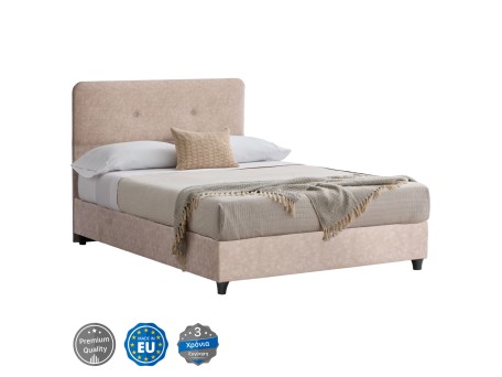 ΚΡΕΒΑΤΙ HM648.22 DOLORES, ΜΠΕΖ ΥΦΑΣΜΑ τ.NUBUCK, 120x200 εκ.