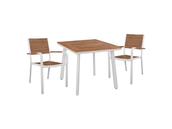 ΣΕΤ 3ΤΜΧ ΜΕ ΤΡΑΠΕΖΙ 80Χ80Χ73Υ & ΠΟΛΥΘΡΟΝΕΣ ΑΛΟΥΜΙΝΙΟΥ ΣΕ ΛΕΥΚΟ ΧΡΩΜΑ HM10537.01