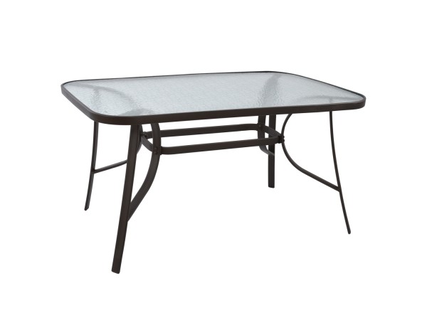 ΤΡΑΠΕΖΙ BRUNO 140Χ80Χ72Υεκ. ΚΑΦΕ ΜΕΤΑΛΛΙΚΟ ΜΕ ΓΥΑΛΙΝΗ ΕΠΙΦΑΝΕΙΑ HM5106.02